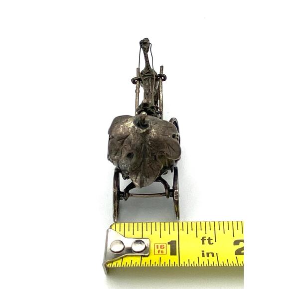 Vintage Sterling Silver Miniature Cinderella's Horse Drawn Pumpkin Carriage 47g - Picture 8 of 11